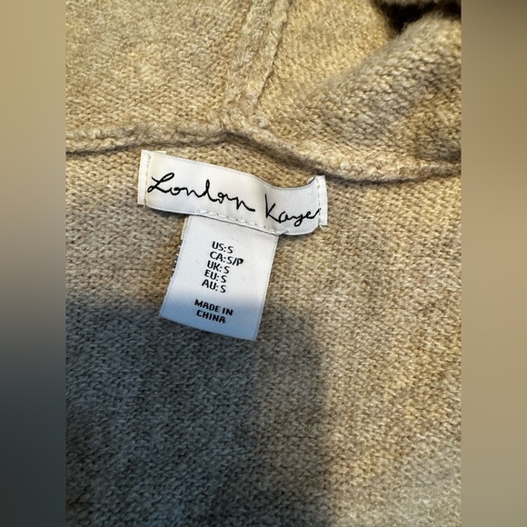 London Kaye Longline Minimalist Hooded Sweater Vest Size S Front Pockets - Picture 4 of 5